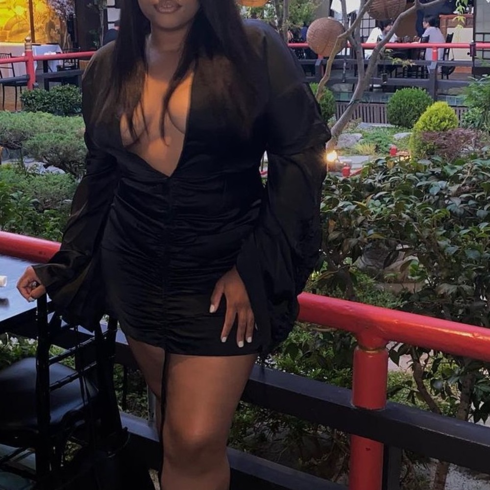 Pretty Little things satin plunge dress.